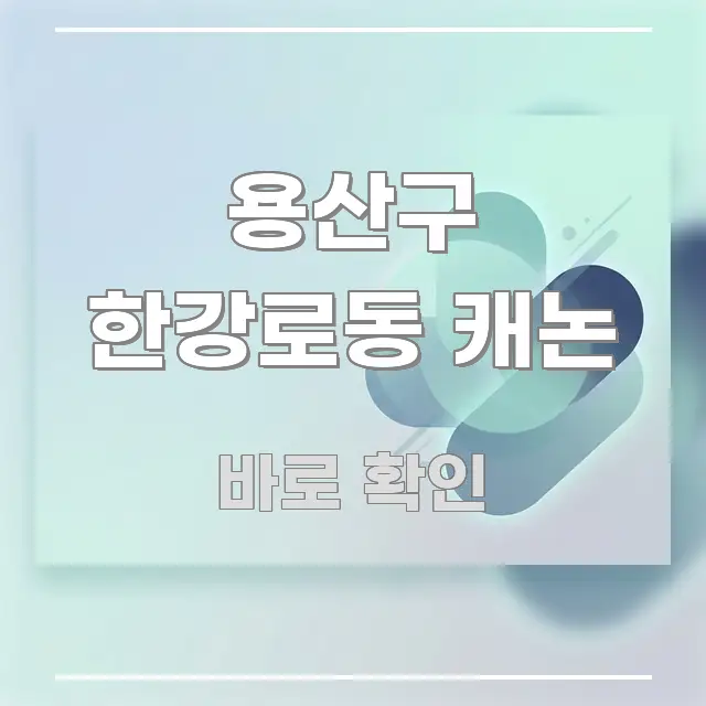 용산구 한강로동 캐논 핵심 개념을 담은 심플 타이포그래피 표지 - 참고용 이미지