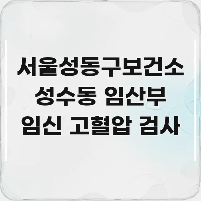 서울성동구보건소 성수동 임산부 임신 고혈압 검사 독자를 위해 선별한 블로그 포스트 커버 이미지 - 설명을 돕는 이미지