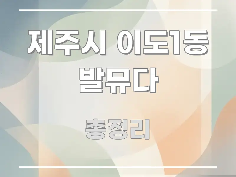 제주시 이도1동 발뮤다 흐름을 잡아주는 정보 요약 포스터