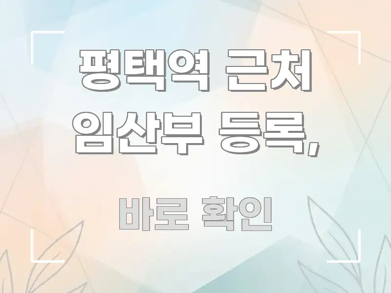 평택역 근처 임산부 등록, 주요 포인트를 요약한 블로그 대표 이미지 - 독자 이해를 위한 이미지