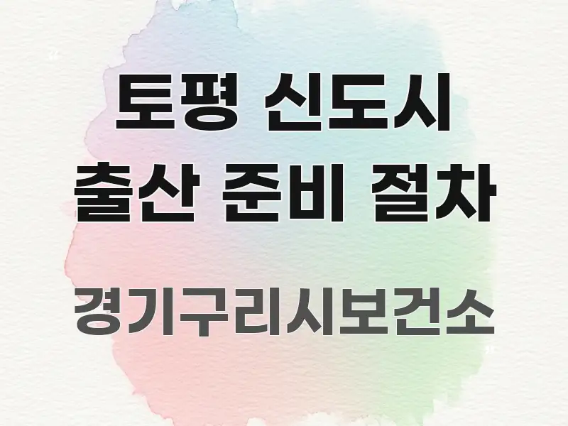 토평 신도시 출산 준비 절차 꼭 필요한 정보만 담은 핵심 정보 비주얼 - 독자 이해를 위한 이미지
