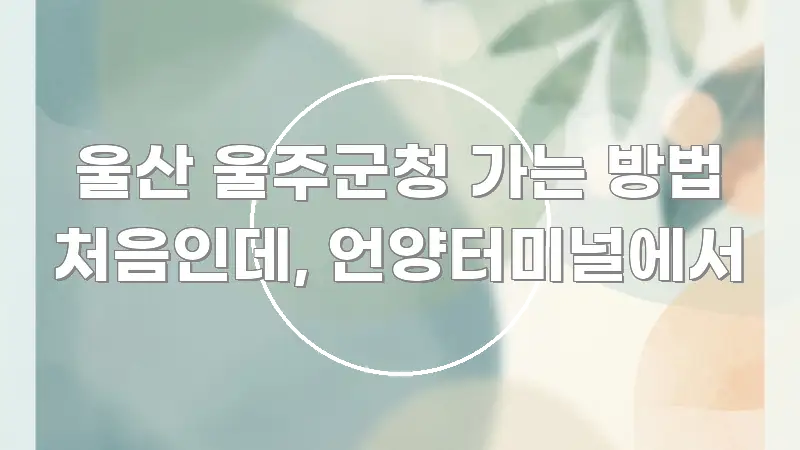 울산 울주군청 가는 방법 처음인데, 언양터미널에서 이해하기 쉬운 텍스트 중심 디자인 표지