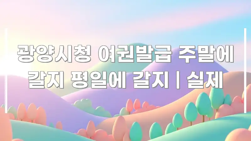 광양시청 여권발급 주말에 갈지 평일에 갈지 | 실제 독자를 위해 선별한 블로그 섹션 구분 이미지 - 독자 이해를 위한 이미지