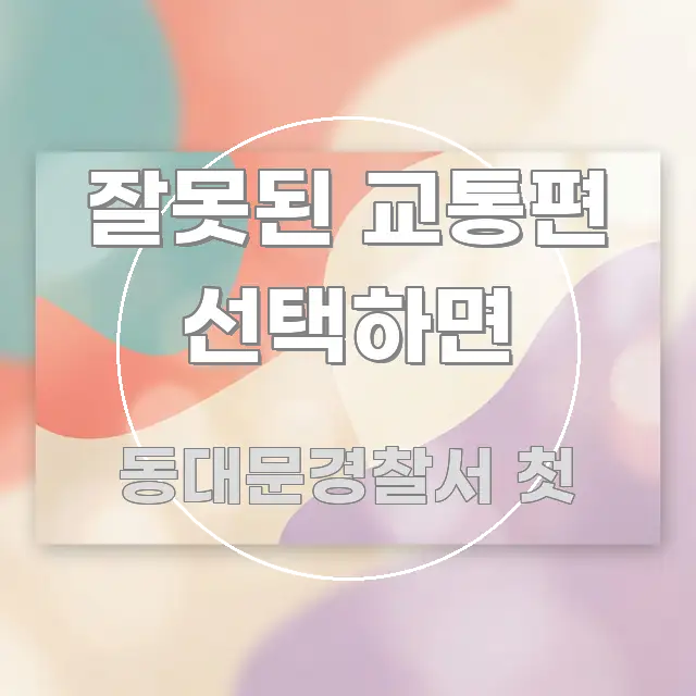 잘못된 교통편 선택하면 핵심 요약 잘못된 교통편 선택하면 알기 쉽게 정리한 블로그 대표 이미지 - 글 흐름을 돕는 시각 자료