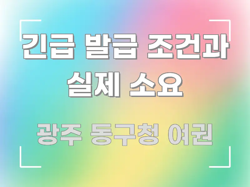 긴급 발급 조건과 실제 소요 명확하게 정리된 타이포그래피 블로그 표지