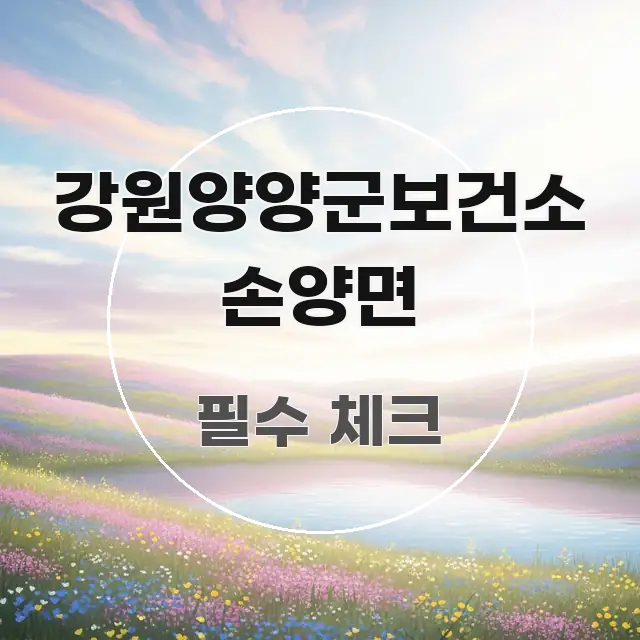 강원양양군보건소 손양면 명확하게 정리된 정보 전달형 표지 이미지 - 참고용 이미지