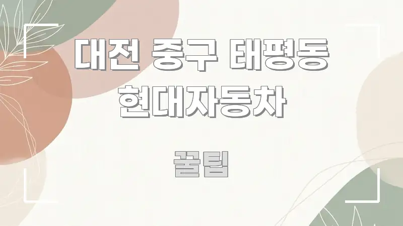 대전 중구 태평동 현대자동차 실생활에 도움되는 정보 전달형 표지 이미지 - 참고용 이미지