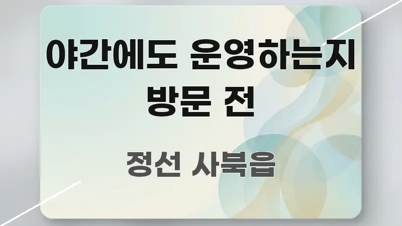 야간에도 운영하는지 방문 전 핵심 정보를 압축한 블로그 섹션 구분 이미지 - 참고용 이미지