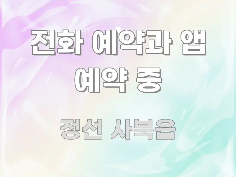 전화 예약과 앱 예약 중 중요 내용만 뽑은 정보 요약 인포그래픽 이미지 - 독자 이해를 위한 이미지