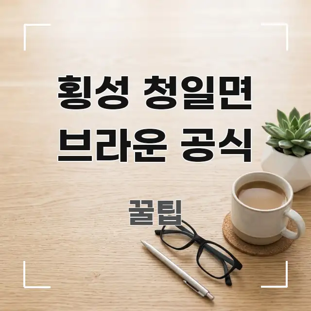 횡성 청일면 브라운 공식 가독성 높게 정리한 핵심 요약 디자인 카드 - 내용 요약을 위한 이미지