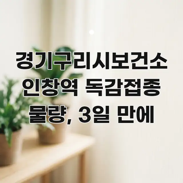 경기구리시보건소 인창역 독감접종 물량, 3일 만에 핵심 키워드 중심의 정보 요약 인포그래픽 이미지 - 가독성을 높이는 이미지