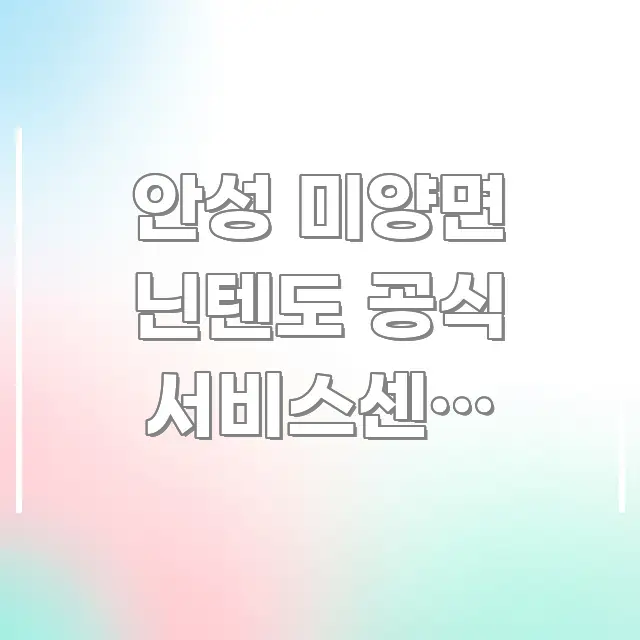 안성 미양면 닌텐도 공식 서비스센터 무상수리 확인 방문 쉽게 따라할 수 있는 심플 타이포그래피 표지