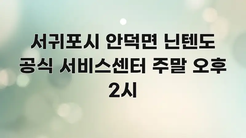서귀포시 안덕면 닌텐도 공식 서비스센터 주말 오후 2시 바로 활용 가능한 카드뉴스 스타일 이미지 - 가독성을 높이는 이미지
