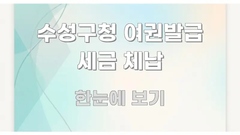 수성구청 여권발급 세금 체납 핵심 내용을 정리한 블로그 포스트 커버 이미지 - 참고용 이미지