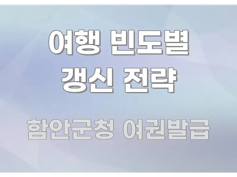 여행 빈도별 갱신 전략 핵심만 담은 정보 카드 디자인 이미지