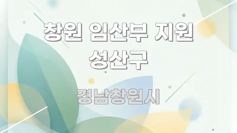 창원 임산부 지원 성산구 흐름을 잡아주는 핵심 정보 비주얼 - 참고용 이미지