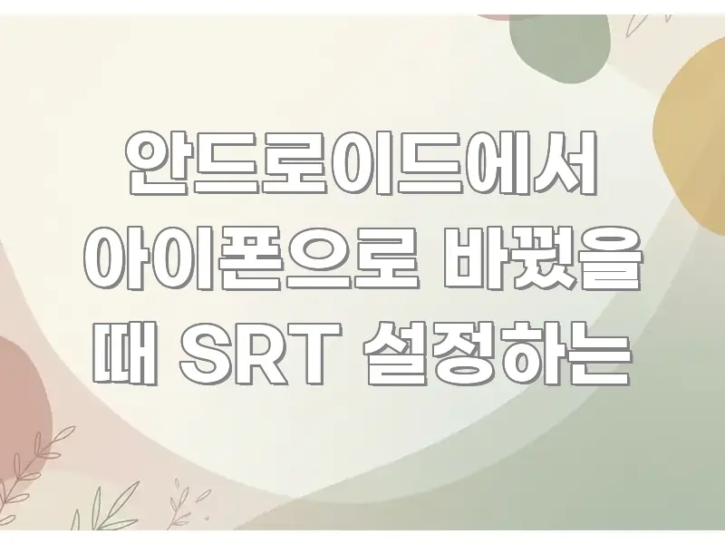 안드로이드에서 아이폰으로 바꿨을 때 SRT 설정하는 핵심만 담은 정보 요약 인포그래픽 이미지