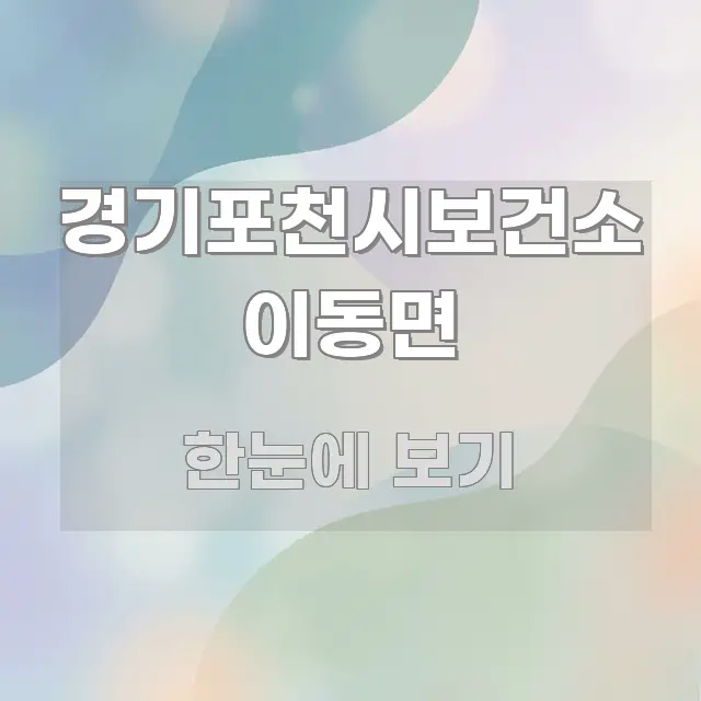 경기포천시보건소 이동면 꼭 알아야 할 정보를 담은 미니멀 블로그 썸네일 - 글 흐름을 돕는 시각 자료