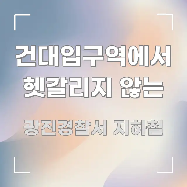 건대입구역에서 헷갈리지 않는 꼭 필요한 정보만 담은 심플 타이포그래피 표지