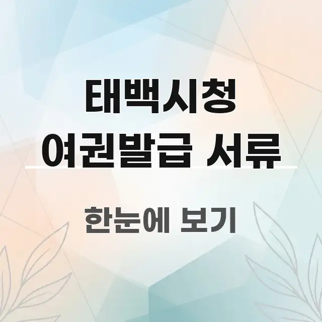 태백시청 여권발급 서류 가독성 높게 정리한 콘텐츠 요약 표지 이미지