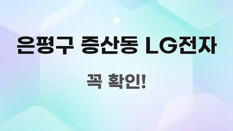 은평구 증산동 LG전자 바로 활용 가능한 깔끔한 인포그래픽 표지