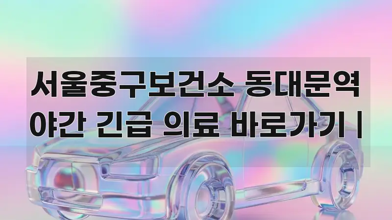 서울중구보건소 동대문역 야간 긴급 의료 바로가기 | 주요 포인트를 요약한 깔끔한 인포그래픽 표지 - 내용 요약을 위한 이미지