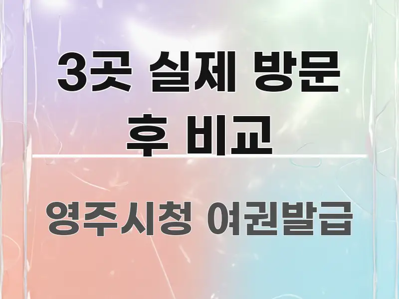 3곳 실제 방문 후 비교 핵심 요점 중심의 텍스트 포스터 이미지 - 글 흐름을 돕는 시각 자료
