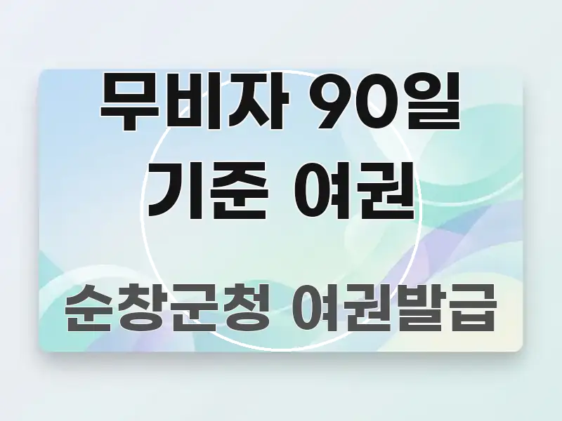 무비자 90일 기준 여권 핵심 키워드 중심의 깔끔한 인포그래픽 표지
