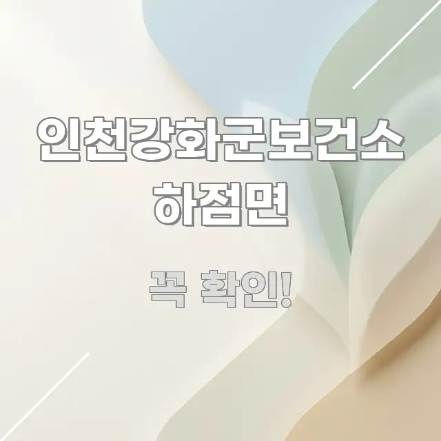 인천강화군보건소 하점면 요점만 뽑아낸 정보 요약 인포그래픽 이미지 - 본문 내용과 연관된 이미지