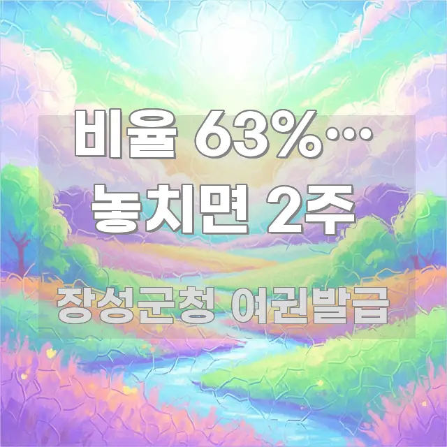 비율 63%… 놓치면 2주 핵심 개념을 담은 카드뉴스 스타일 이미지 - 독자 이해를 위한 이미지