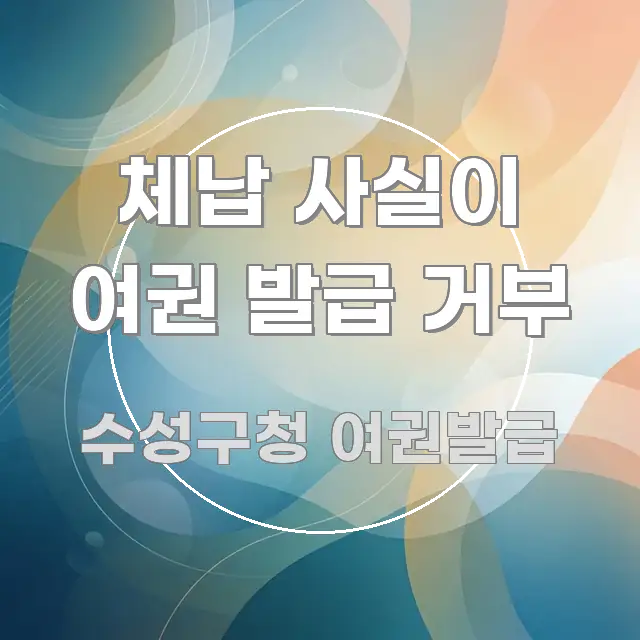 체납 사실이 여권 발급 거부 주요 흐름을 설명한 타이포그래피 블로그 표지 - 설명을 돕는 이미지
