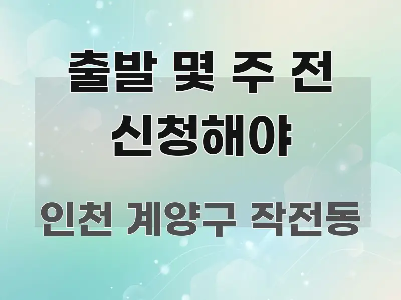 출발 몇 주 전 신청해야 한눈에 보기 좋게 요약한 글 소개 썸네일 이미지