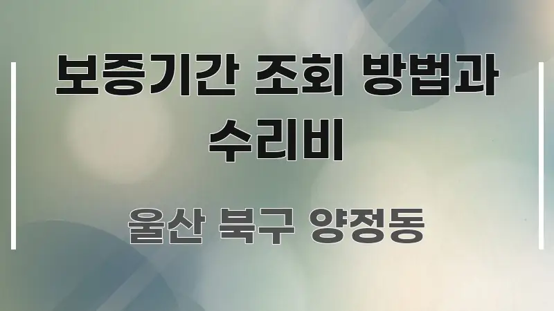 보증기간 조회 방법과 수리비 직관적으로 이해되는 정보 카드 디자인 이미지 - 글 흐름을 돕는 시각 자료