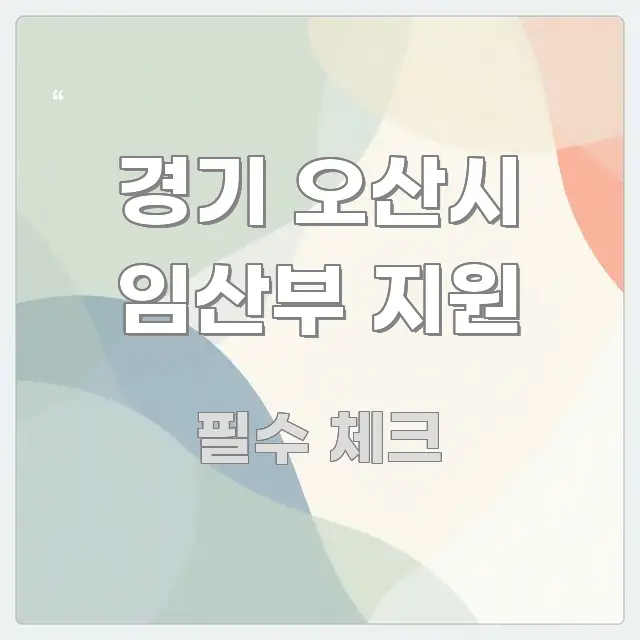 경기 오산시 임산부 지원 쉽게 읽히는 정보 정리 카드 이미지