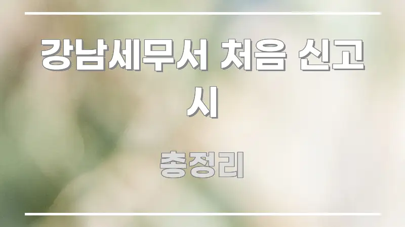 강남세무서 처음 신고 시 스마트하게 정리된 포스트 대표 비주얼 이미지 - 글 흐름을 돕는 시각 자료