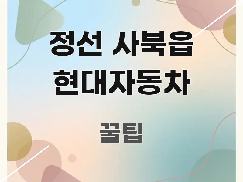 정선 사북읍 현대자동차 한 번에 이해되는 카드뉴스 스타일 이미지
