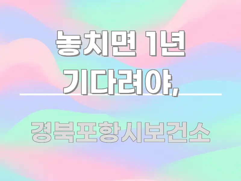 놓치면 1년 기다려야, 구조적으로 정리된 핵심 정보 비주얼