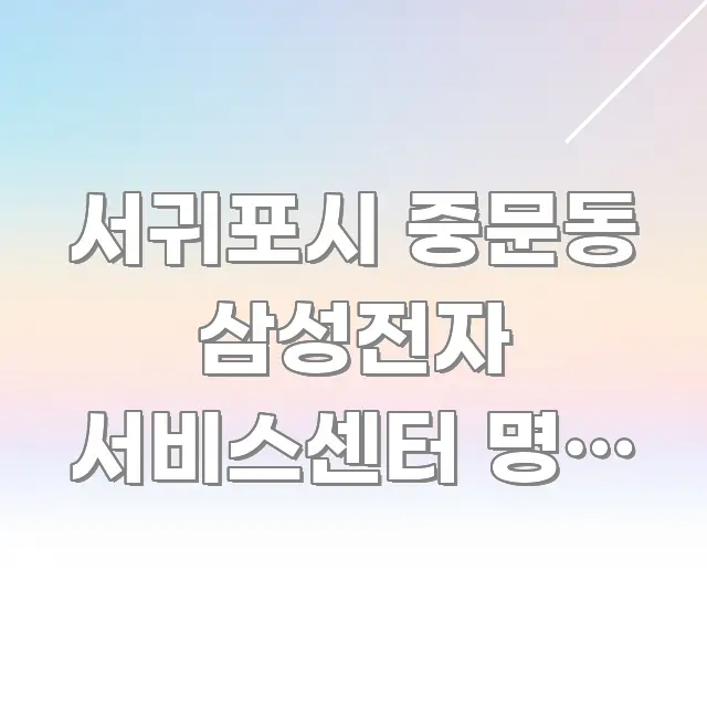 서귀포시 중문동 삼성전자 서비스센터 명절 연휴 방문 | 카드뉴스 표지 서귀포시 중문동 삼성전자 서비스센터 명절 연휴 방문 | 구조적으로 정리된 정보 요약 인포그래픽 이미지