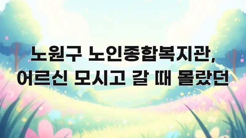 노원구 노인종합복지관, 어르신 모시고 갈 때 몰랐던 핵심 개념을 담은 카드뉴스 스타일 이미지