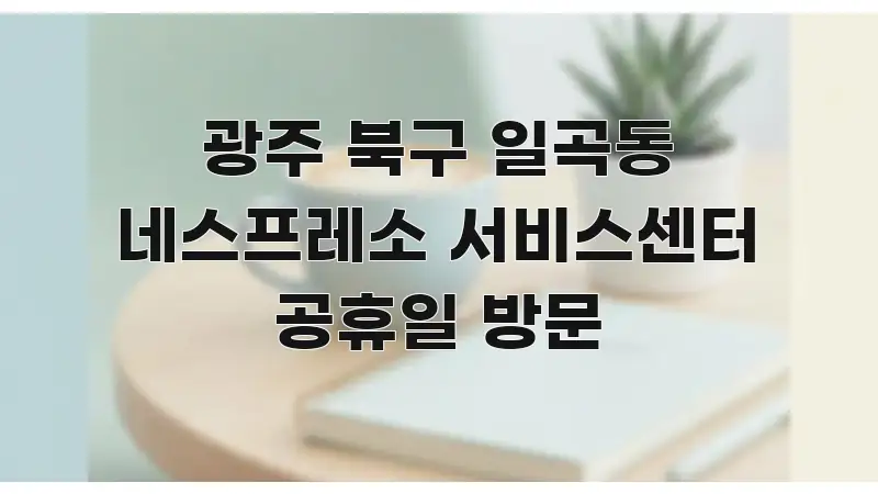 광주 북구 일곡동 네스프레소 서비스센터 공휴일 방문 꼭 필요한 정보만 담은 심플 타이포그래피 표지 - 활용 예시 이미지