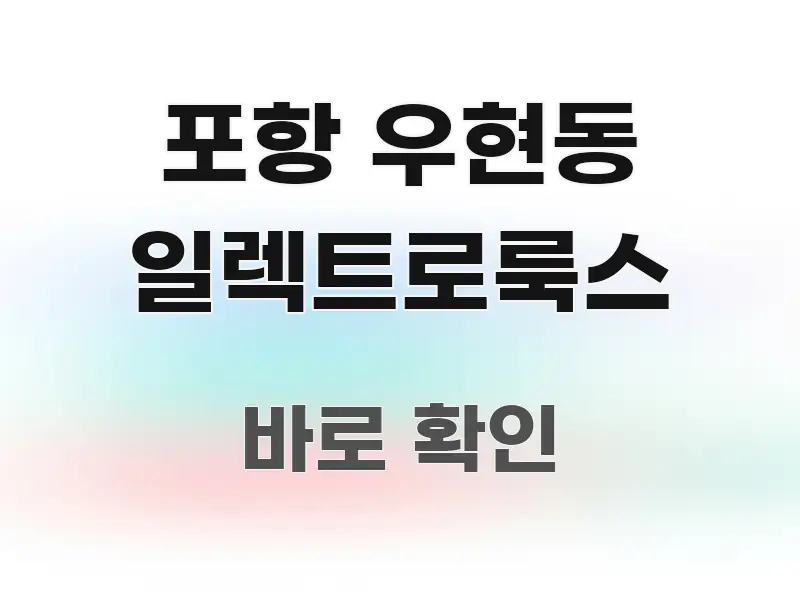 포항 우현동 일렉트로룩스 알기 쉽게 정리한 심플 타이포그래피 표지 - 설명을 돕는 이미지
