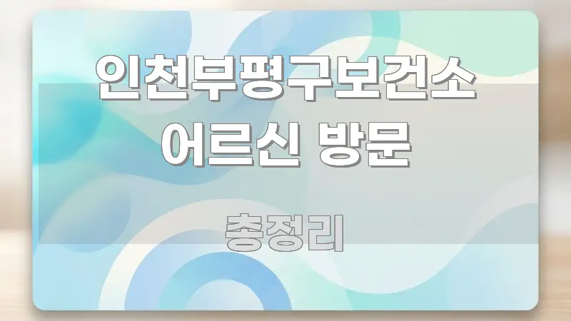 인천부평구보건소 어르신 방문 알기 쉽게 정리한 카드뉴스 스타일 이미지