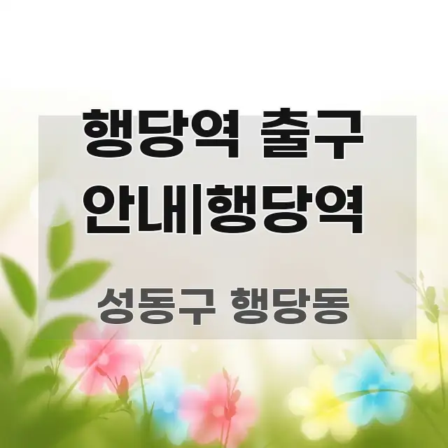 행당역 출구 안내|행당역 핵심 요약 행당역 출구 안내|행당역 가독성 높게 정리한 글 소개 썸네일 이미지