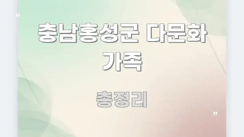충남홍성군 다문화 가족 꼼꼼하게 정리된 심플 타이포그래피 표지 - 독자 이해를 위한 이미지