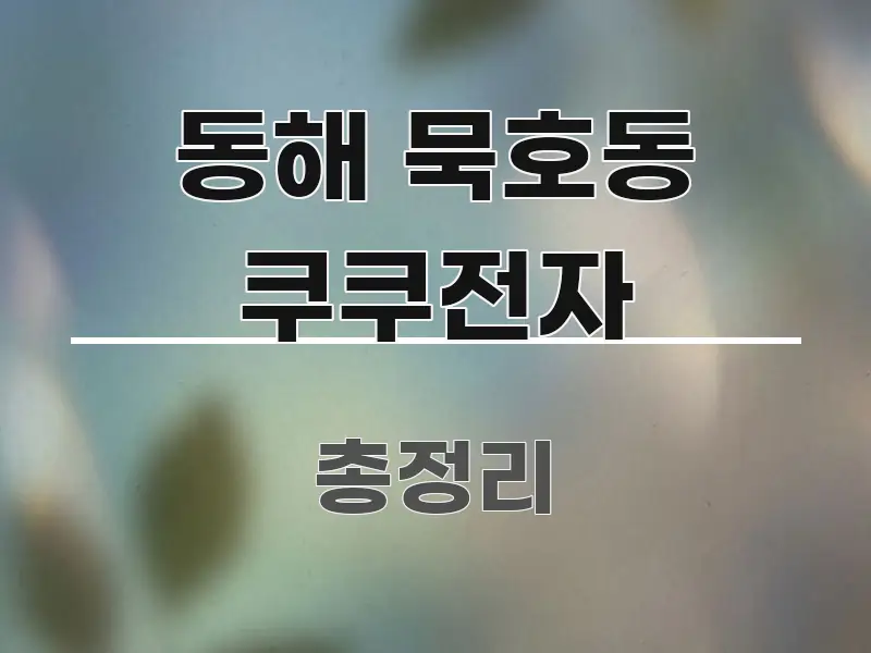 동해 묵호동 쿠쿠전자 바로 활용 가능한 정보 요약 포스터 - 글 흐름을 돕는 시각 자료