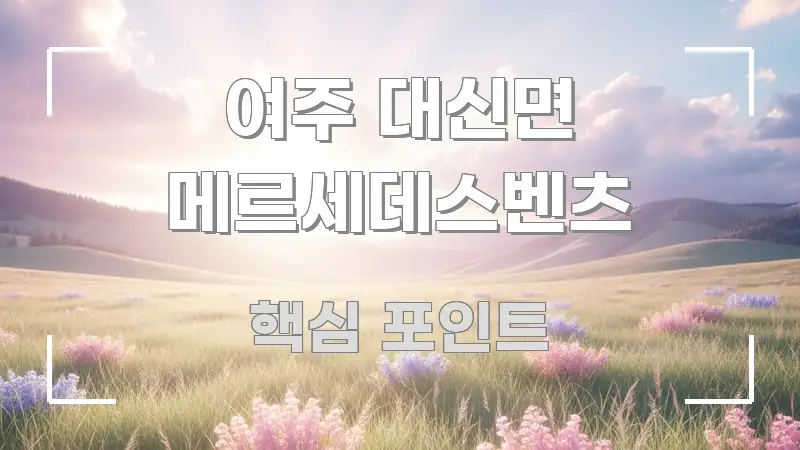 여주 대신면 메르세데스벤츠 알기 쉽게 정리한 텍스트 중심 디자인 표지