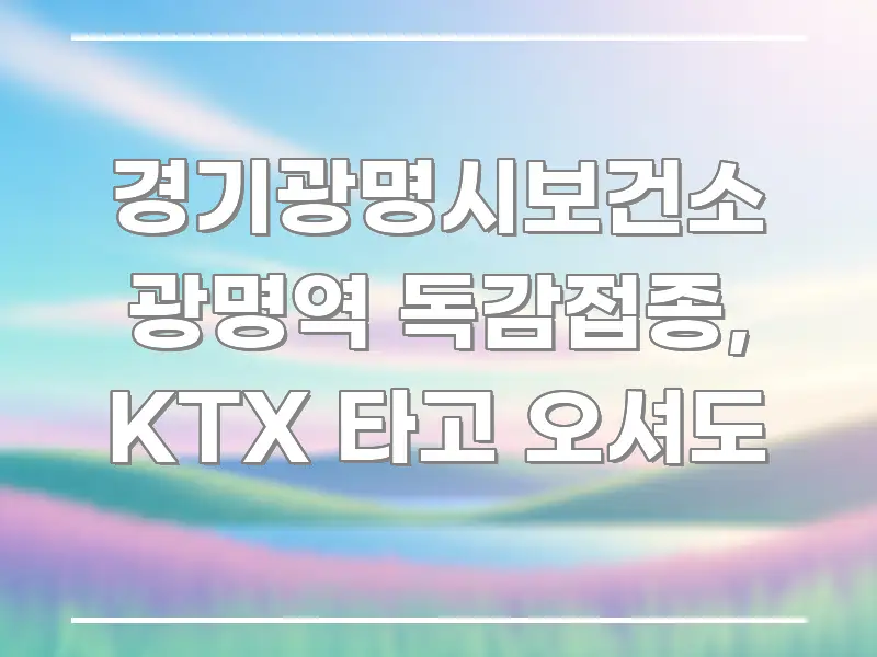 경기광명시보건소 광명역 독감접종, KTX 타고 오셔도 독자를 위해 선별한 콘텐츠 요약 표지 이미지 - 내용 요약을 위한 이미지