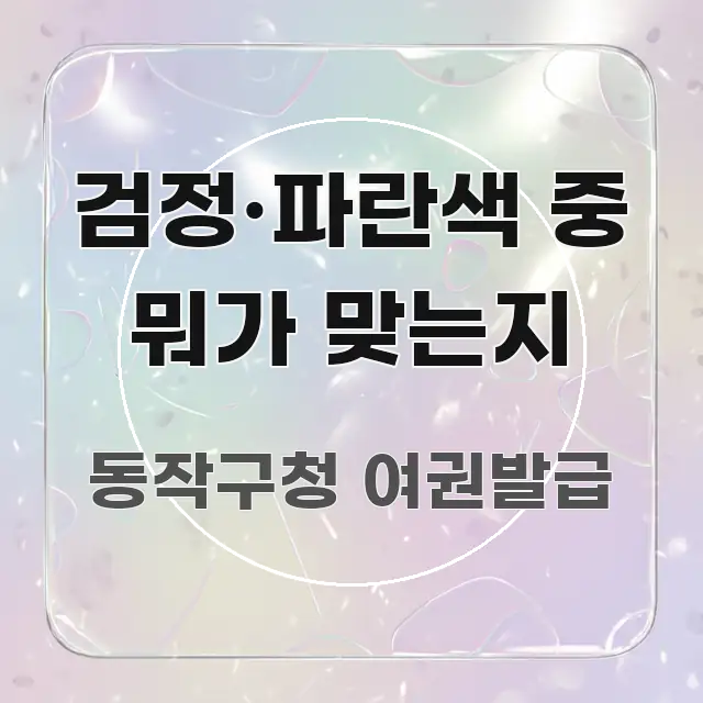 검정·파란색 중 뭐가 맞는지 쉽게 따라할 수 있는 정보 요약 포스터 - 본문 내용과 연관된 이미지