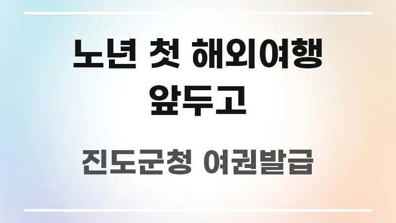 노년 첫 해외여행 앞두고 요점만 뽑아낸 정보 요약 인포그래픽 이미지 - 활용 예시 이미지