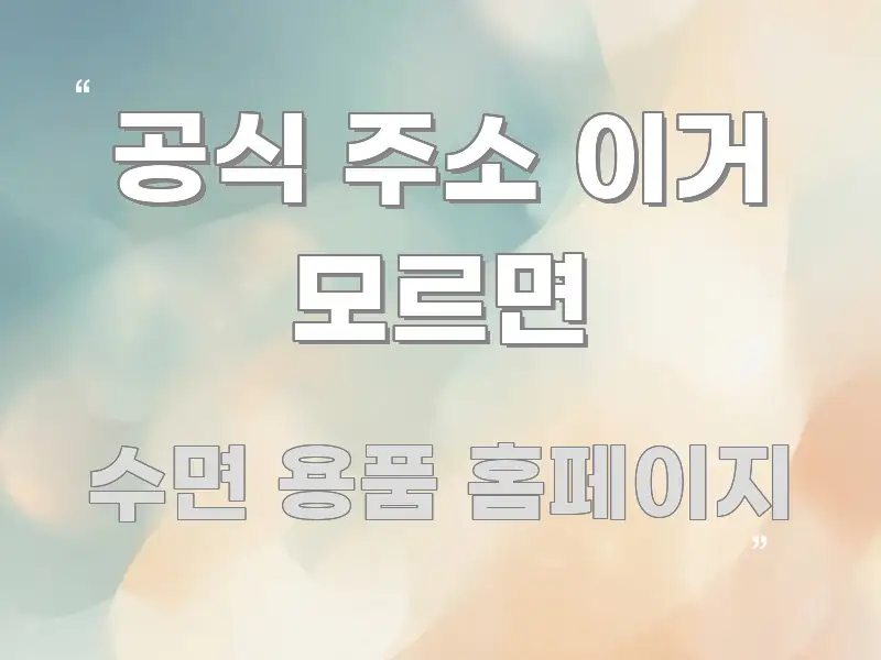 공식 주소 이거 모르면 한눈에 보기 좋게 요약한 핵심 정리 썸네일 이미지 - 참고용 이미지